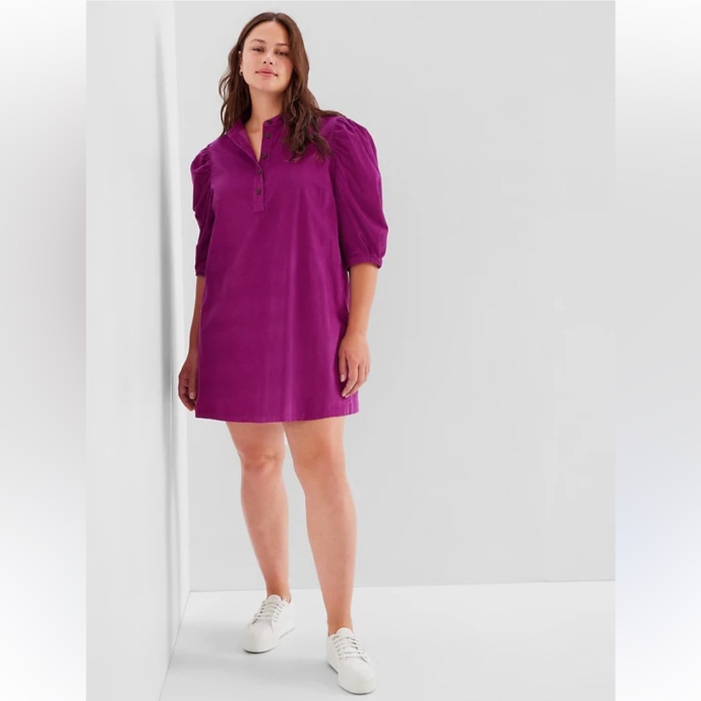 GAP Vibrant Puff Sleeve Corduroy Mini Dress size M - Picture 5 of 17